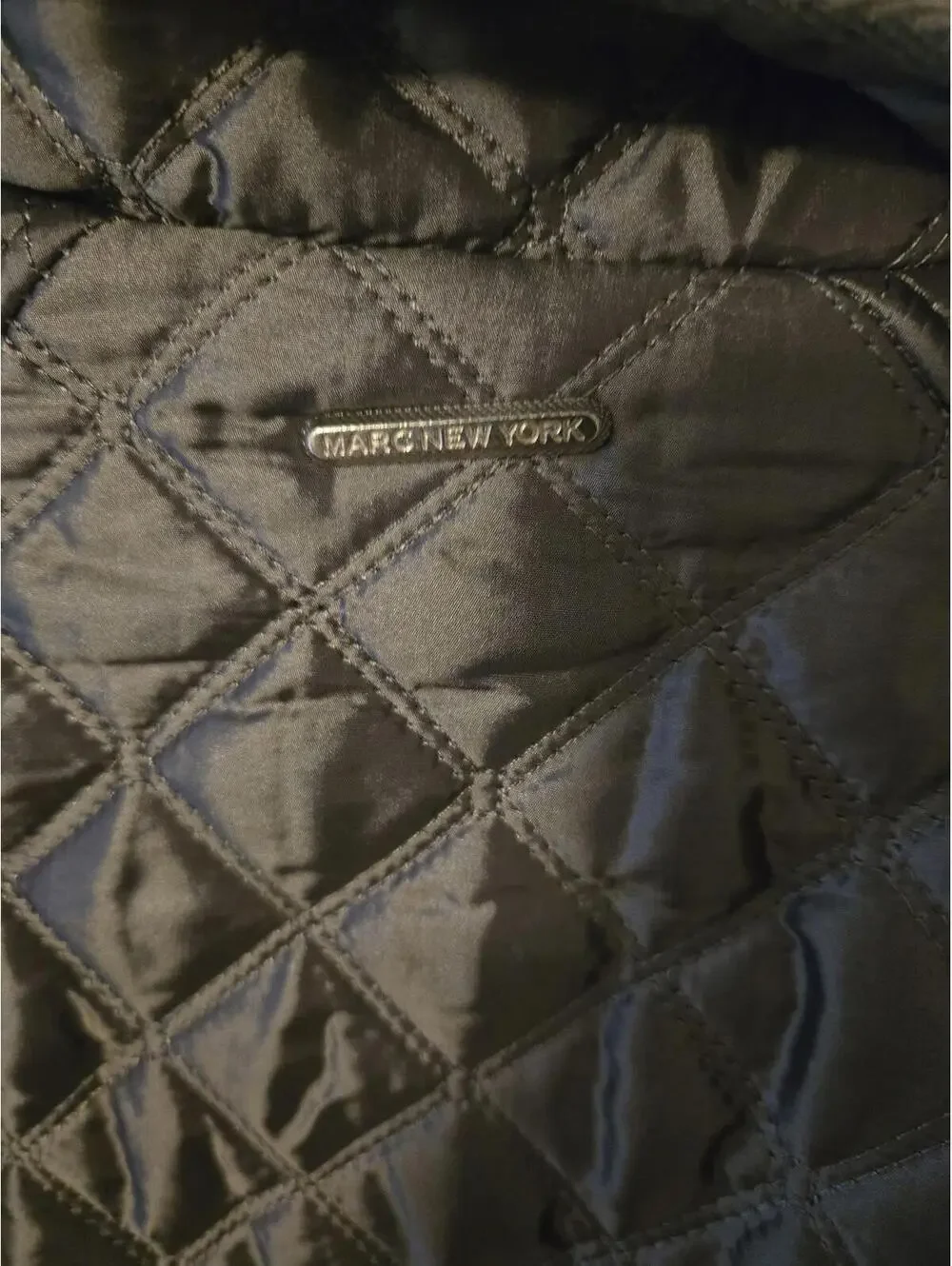 Marc New York Andrew Marc Quilted Metallic Silver Puffer Jacket Size S - Picture 3 of 5
